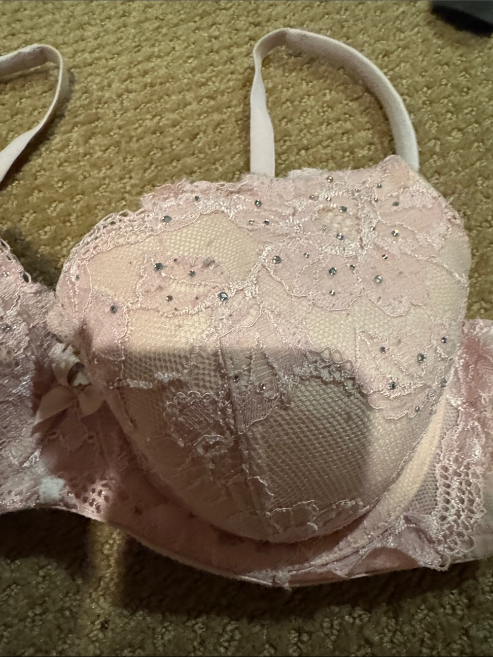 Delicate Lace Push-Up Bra - Light Pink - Picture 2 of 4